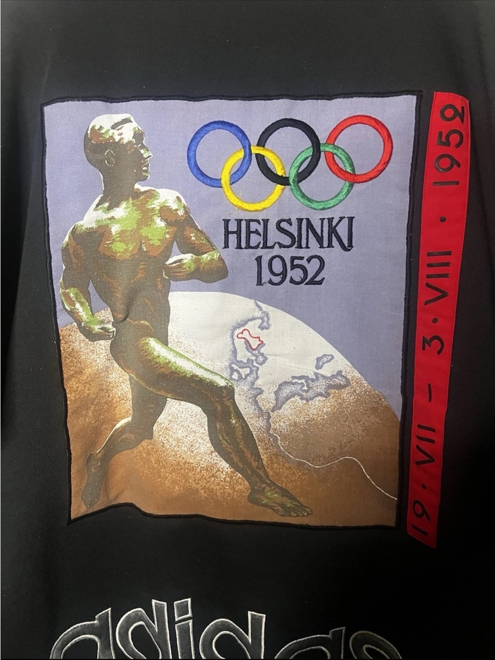 Vintage 80s Adidas 1956 Stockholm Helsinki Olympics Sweatshirt XL *FLAWS* - Picture 8 of 8